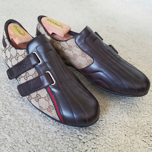 Gucci Other - Gucci Canvas & Leather Velcro Sneakers - Size 8G